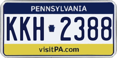 PA license plate KKH2388