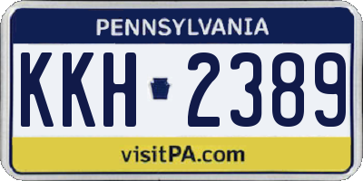 PA license plate KKH2389