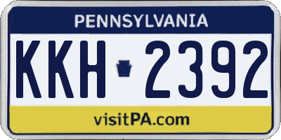 PA license plate KKH2392