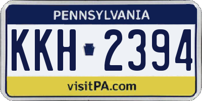 PA license plate KKH2394