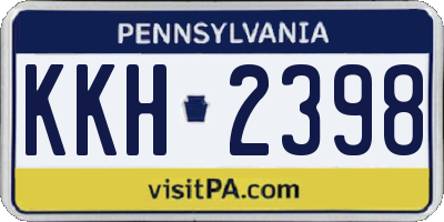 PA license plate KKH2398