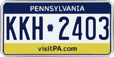 PA license plate KKH2403