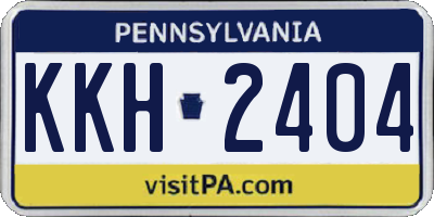 PA license plate KKH2404
