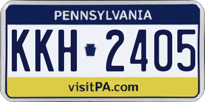 PA license plate KKH2405