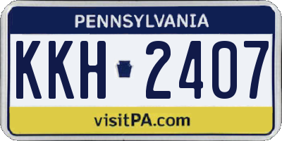 PA license plate KKH2407