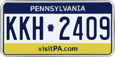 PA license plate KKH2409