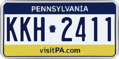PA license plate KKH2411