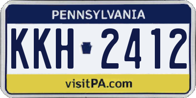 PA license plate KKH2412