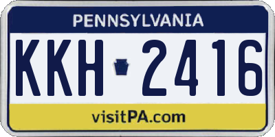 PA license plate KKH2416