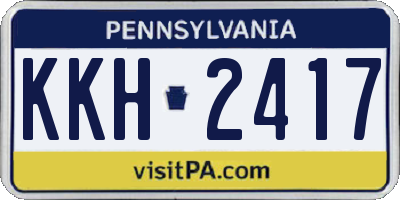 PA license plate KKH2417