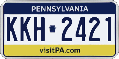 PA license plate KKH2421