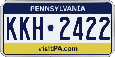 PA license plate KKH2422