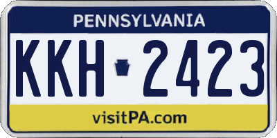 PA license plate KKH2423