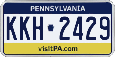PA license plate KKH2429