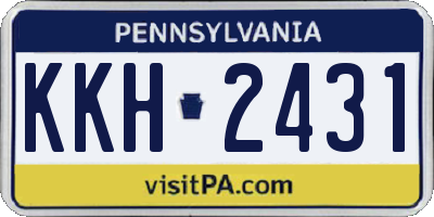 PA license plate KKH2431
