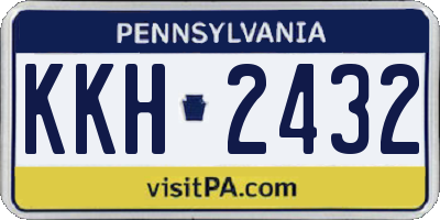 PA license plate KKH2432