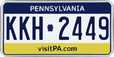 PA license plate KKH2449