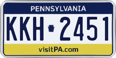 PA license plate KKH2451