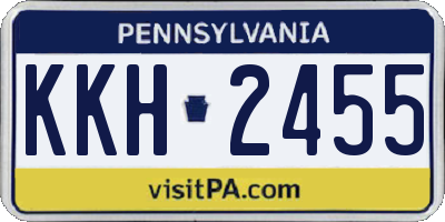 PA license plate KKH2455