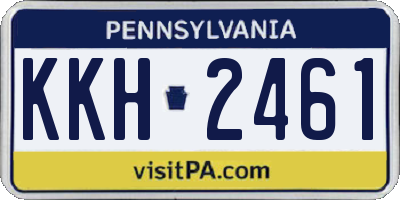 PA license plate KKH2461