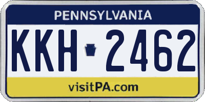 PA license plate KKH2462