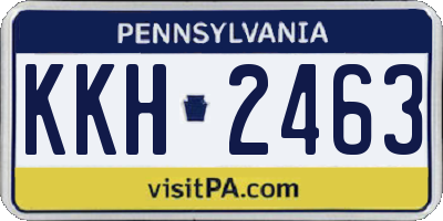 PA license plate KKH2463