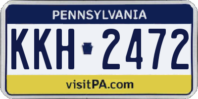 PA license plate KKH2472
