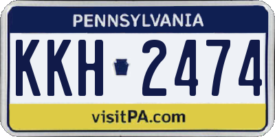 PA license plate KKH2474