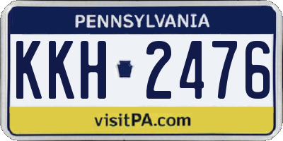 PA license plate KKH2476