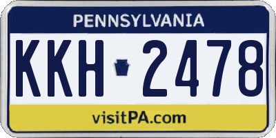 PA license plate KKH2478