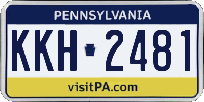 PA license plate KKH2481