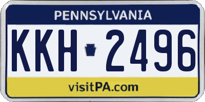 PA license plate KKH2496