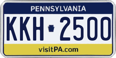 PA license plate KKH2500
