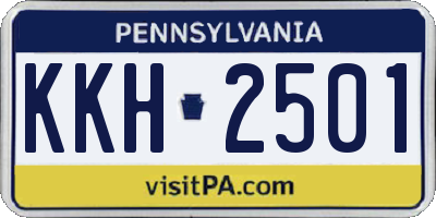 PA license plate KKH2501
