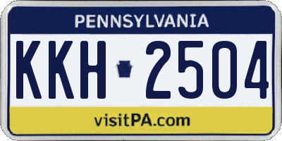 PA license plate KKH2504
