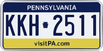 PA license plate KKH2511