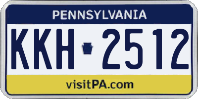PA license plate KKH2512