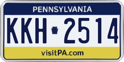 PA license plate KKH2514