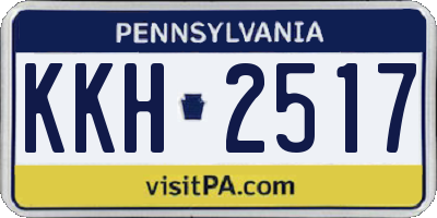 PA license plate KKH2517