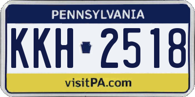PA license plate KKH2518