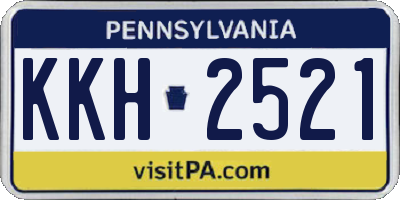 PA license plate KKH2521