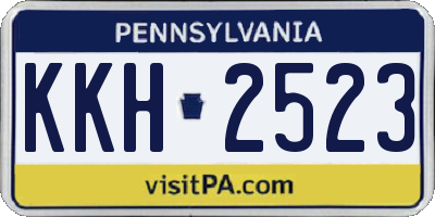 PA license plate KKH2523