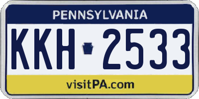 PA license plate KKH2533