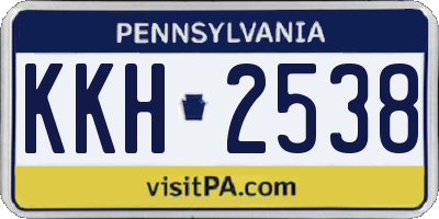 PA license plate KKH2538