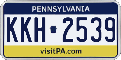 PA license plate KKH2539
