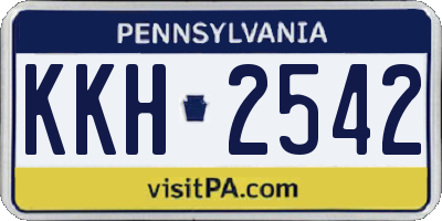 PA license plate KKH2542