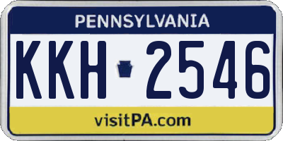 PA license plate KKH2546