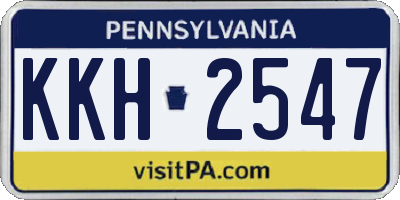PA license plate KKH2547