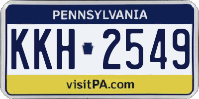PA license plate KKH2549