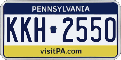 PA license plate KKH2550